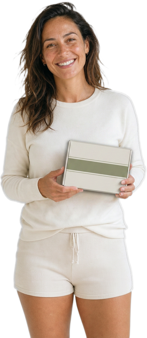 Person holding an at-home lab testing kit